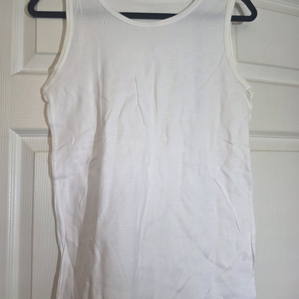 2 White Sleeveless Tank Tops